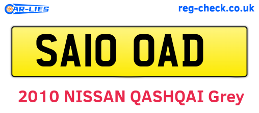 SA10OAD are the vehicle registration plates.