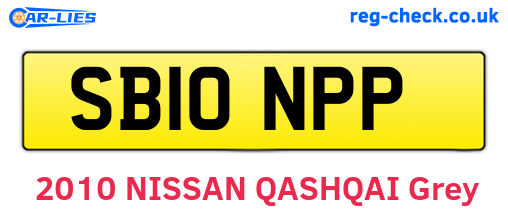 SB10NPP are the vehicle registration plates.