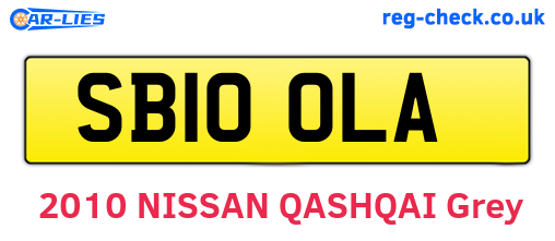 SB10OLA are the vehicle registration plates.