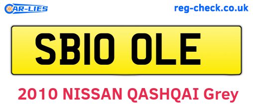 SB10OLE are the vehicle registration plates.