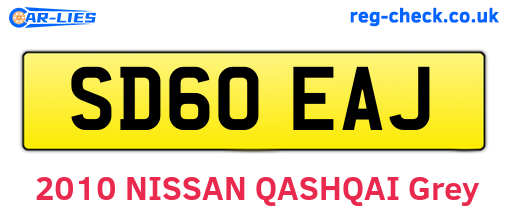 SD60EAJ are the vehicle registration plates.