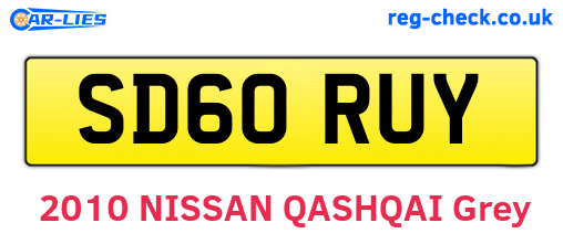 SD60RUY are the vehicle registration plates.