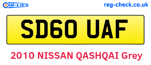 SD60UAF are the vehicle registration plates.