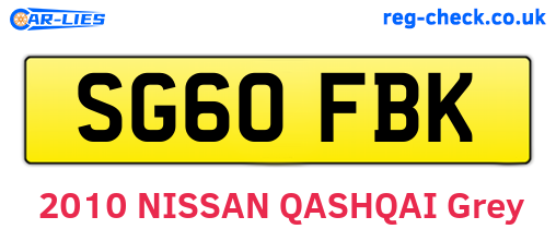 SG60FBK are the vehicle registration plates.