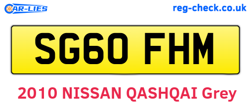 SG60FHM are the vehicle registration plates.
