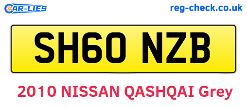 SH60NZB are the vehicle registration plates.