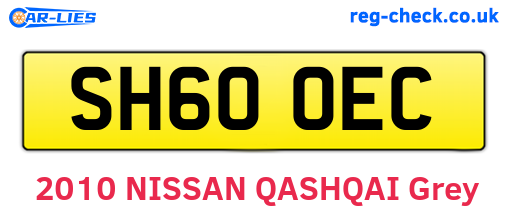 SH60OEC are the vehicle registration plates.