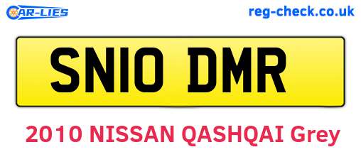 SN10DMR are the vehicle registration plates.