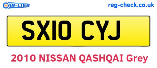 SX10CYJ are the vehicle registration plates.