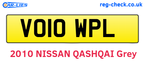 VO10WPL are the vehicle registration plates.
