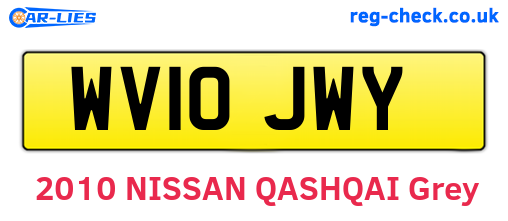 WV10JWY are the vehicle registration plates.