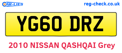 YG60DRZ are the vehicle registration plates.