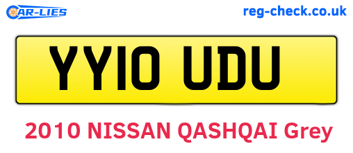 YY10UDU are the vehicle registration plates.