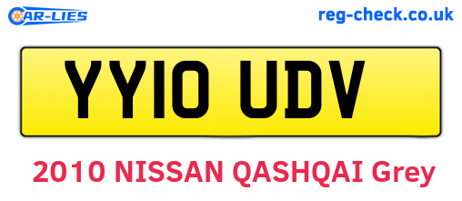 YY10UDV are the vehicle registration plates.