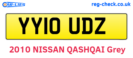 YY10UDZ are the vehicle registration plates.
