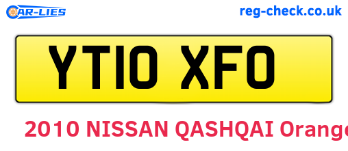 YT10XFO are the vehicle registration plates.