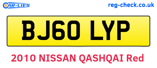 BJ60LYP are the vehicle registration plates.