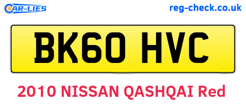 BK60HVC are the vehicle registration plates.