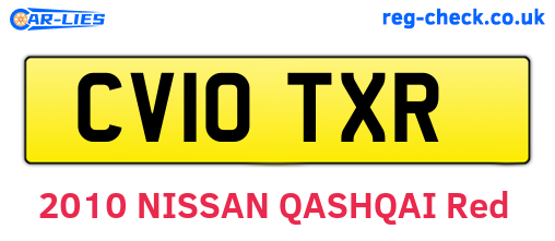 CV10TXR are the vehicle registration plates.