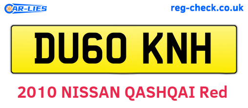 DU60KNH are the vehicle registration plates.