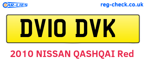 DV10DVK are the vehicle registration plates.