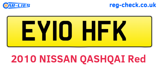 EY10HFK are the vehicle registration plates.