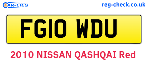 FG10WDU are the vehicle registration plates.