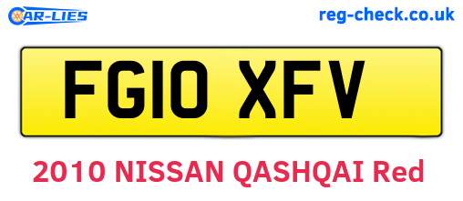 FG10XFV are the vehicle registration plates.