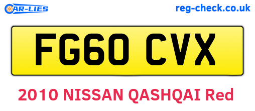 FG60CVX are the vehicle registration plates.