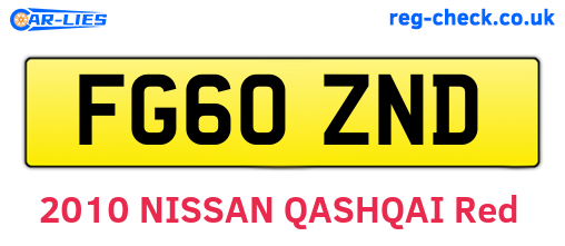 FG60ZND are the vehicle registration plates.