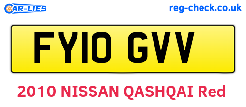 FY10GVV are the vehicle registration plates.