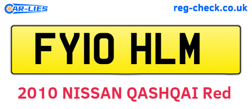 FY10HLM are the vehicle registration plates.