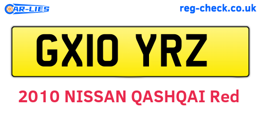 GX10YRZ are the vehicle registration plates.