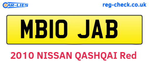 MB10JAB are the vehicle registration plates.