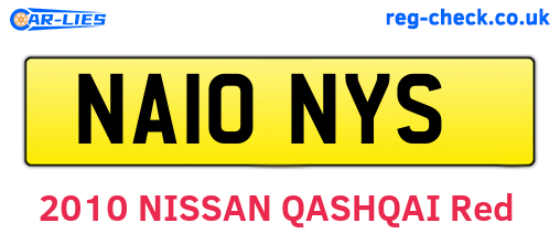 NA10NYS are the vehicle registration plates.