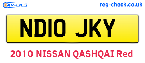 ND10JKY are the vehicle registration plates.