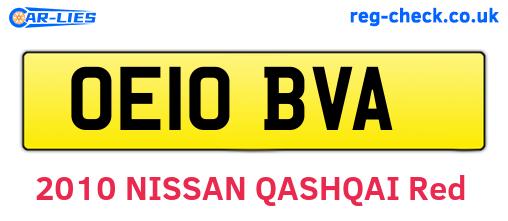 OE10BVA are the vehicle registration plates.
