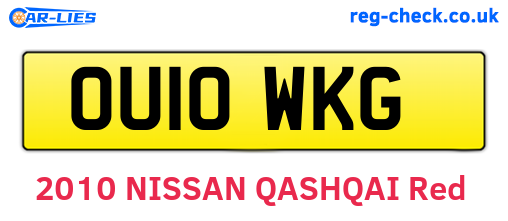 OU10WKG are the vehicle registration plates.