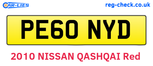 PE60NYD are the vehicle registration plates.