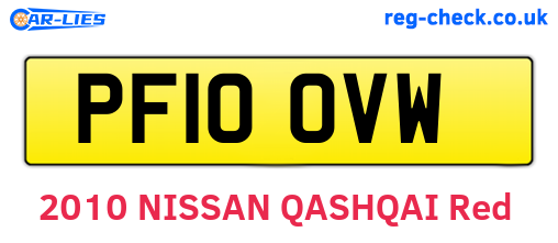 PF10OVW are the vehicle registration plates.