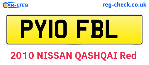 PY10FBL are the vehicle registration plates.