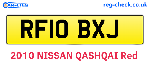 RF10BXJ are the vehicle registration plates.
