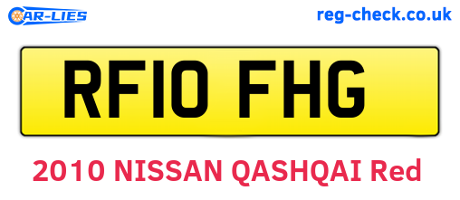 RF10FHG are the vehicle registration plates.