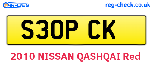S30PCK are the vehicle registration plates.