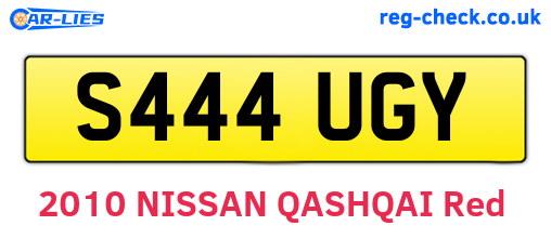 S444UGY are the vehicle registration plates.