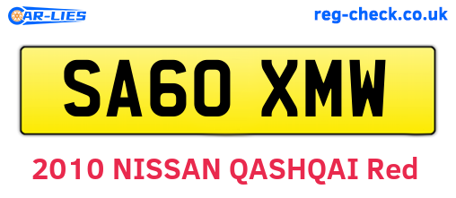 SA60XMW are the vehicle registration plates.
