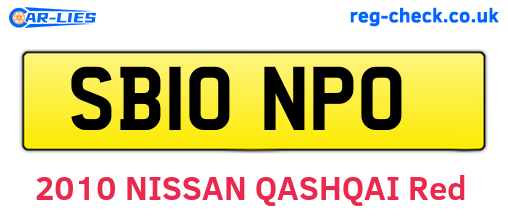 SB10NPO are the vehicle registration plates.