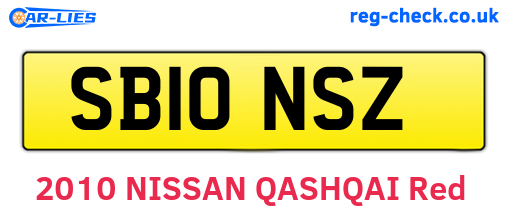 SB10NSZ are the vehicle registration plates.