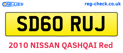SD60RUJ are the vehicle registration plates.