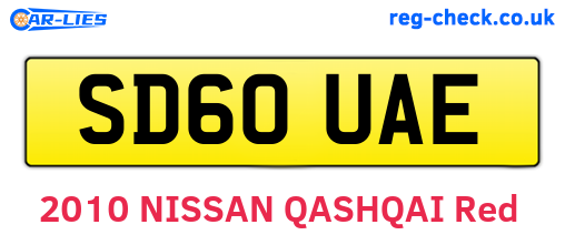 SD60UAE are the vehicle registration plates.